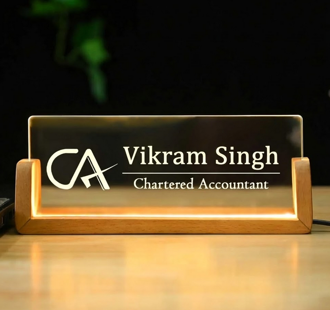 Personalized Acrylic LED Desk Name Plate