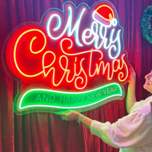 Merry Christmas & Happy New Year Neon Sign